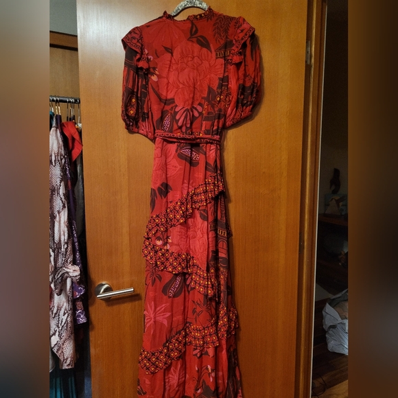 Farm Rio Short Sleeve Printed Ruffled Maxi Dress - Picture 5 of 6